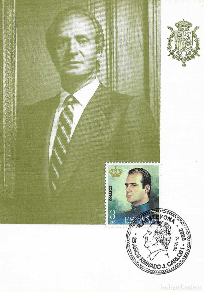 Sellos: FILAESTEPONA 25 A&Ntilde;OS REINADO DON JUAN CARLOS I, ESTEPONA (MALAGA) 2000. MATASELLOS TARJETA RARO VER