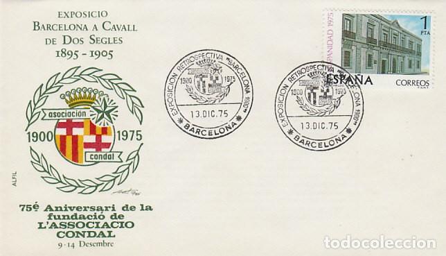 Sellos: A&Ntilde;O 1975, EXPOSICION RETROSPECTIVA BARCELONA 1900, SOBRE DE ALFIL