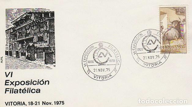 Sellos: A&Ntilde;O 1975, VITORIA, VI EXPOSICION FILATELICA, SOBRE DE ALFIL