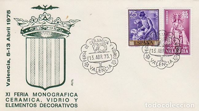 Sellos: A&Ntilde;O 1975, VALENCIA, FERIA DE LA CERAMICA Y EL VIDRIO,SOBRE DE ALFIL