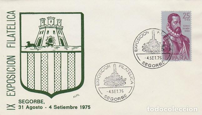 Sellos: A&Ntilde;O 1975, SEGORBE (CASTELLON), EXPOSICION FILATELICA, SOBRE DE ALFIL