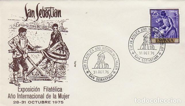 Sellos: A&Ntilde;O 1975, SAN SEBASTIAN, A&Ntilde;O INTERNACIONAL DE LA MUJER, EN SOBRE DE ALFIL