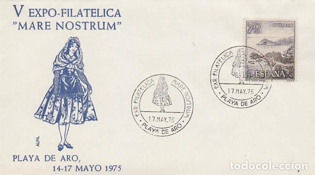 Sellos: A&Ntilde;O 1975, PLAYA DE ARO (GIRONA), A&Ntilde;O INTERNACIONAL DE LA MUJER, EN SOBRE DE ALFIL