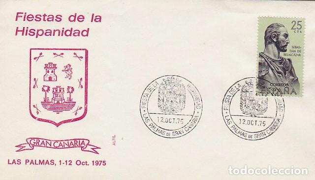 Sellos: A&Ntilde;O 1975, LAS PALMAS DE GRAN CANARIA, FIESTAS: FIESTAS DE LA HISP&Agrave;NIDAD, SOBRE DE ALFIL