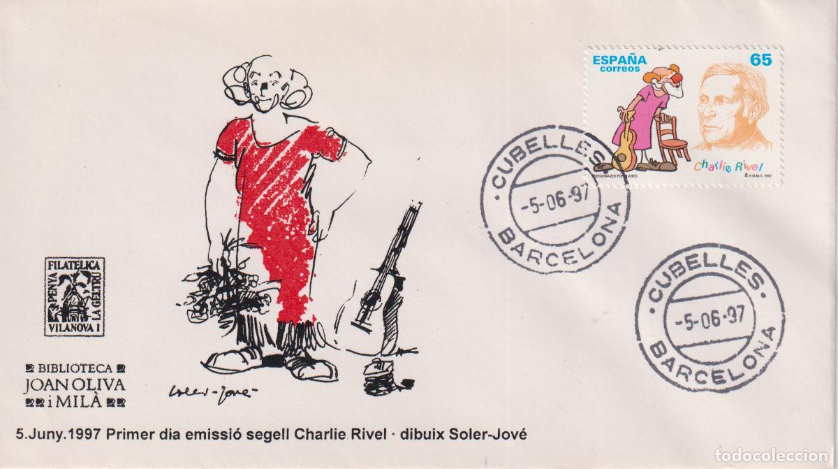 Sellos: S.P.D.C. CHARLIE RIVEL &middot; DIBUIX SOLER-JOV&Eacute; - CUBELLES 5.06.97