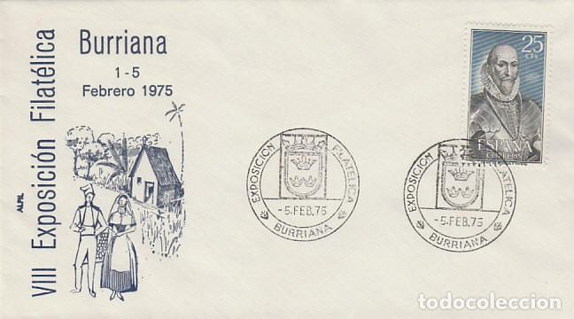 Sellos: A&ntilde;o 1975, BURRIANA (CASTELLON), ESCUDO, SOBRE DE ALFIL