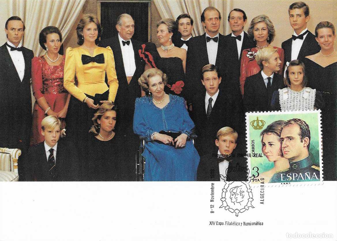 Sellos: FAMILIA REAL EXPOSICION FILATELICA HOMENAJE, ALGECIRAS (CADIZ) 1989. MATASELLOS TARJETA MOD 3 VER