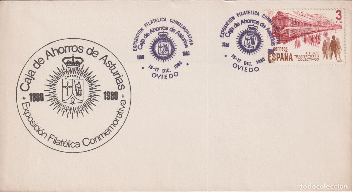 Sellos: S.P.D.C. EXPOSICI&Oacute;N FILAT&Eacute;LICA CONMEMORATIVA - CAJA DE AHORROS DE ASTURIAS - OVIEDO -15/17.DIC.80.