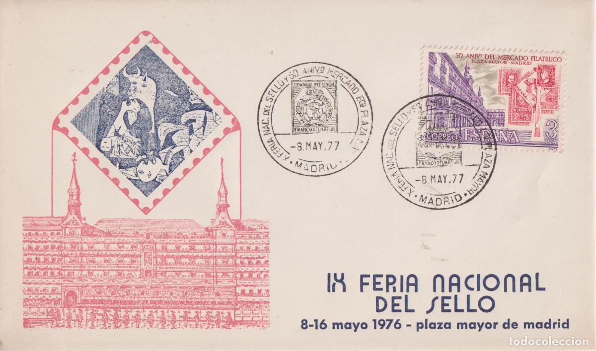 Timbres: S.P.D.C. IX FERIA NACIONAL DEL SELLO - PLAZA MAYOR DE MADRID - 6.MAY.77