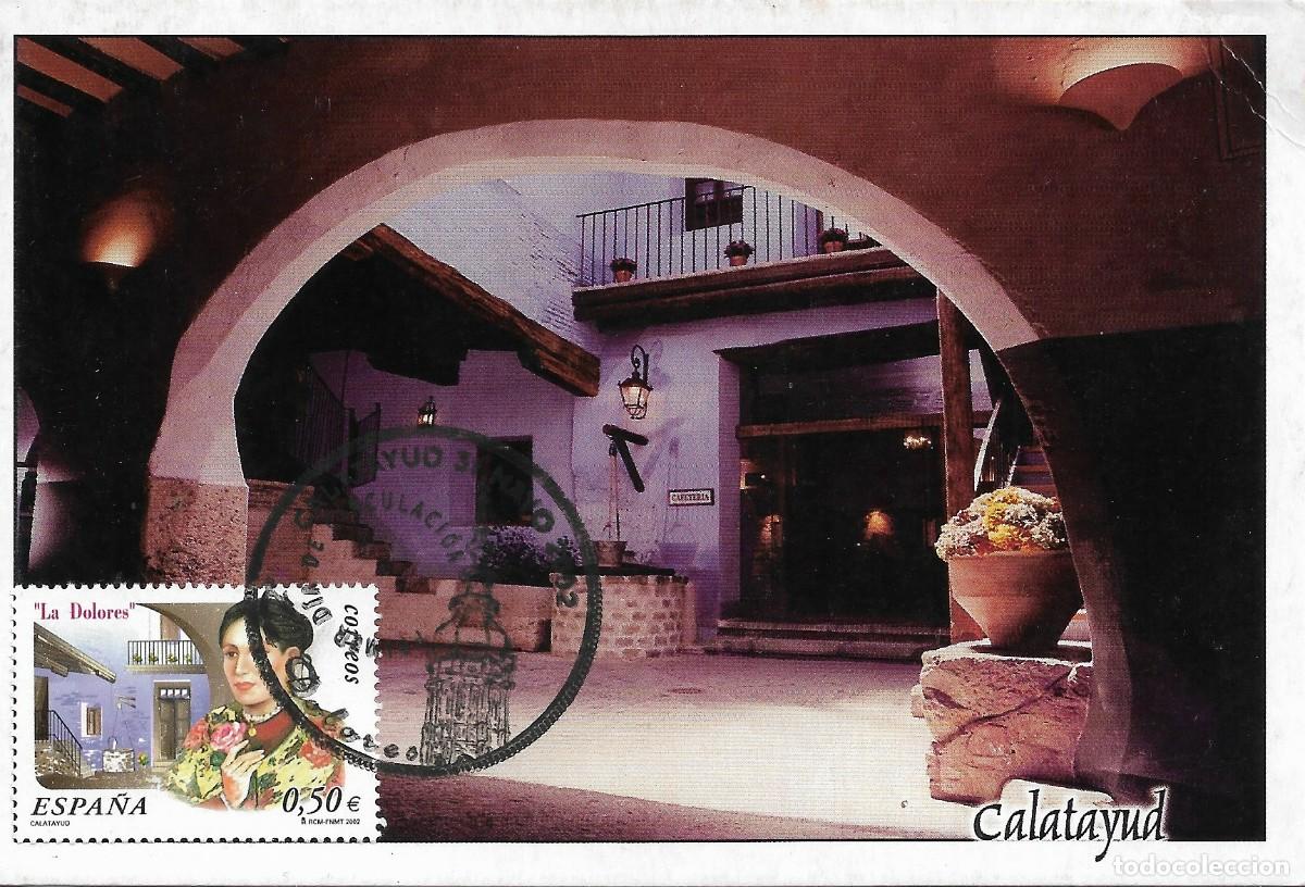 Sellos: ESPA&Ntilde;A. TARJETA MAXIMA PRIMER DIA. MESON DE LA DOLORES. CALATAYUD. 2002