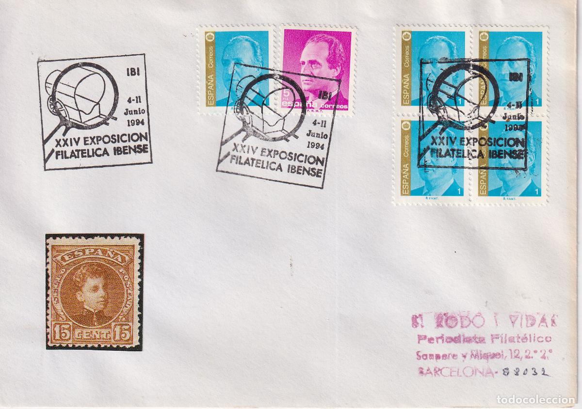 Sellos: S.P.D.C. XXIV EXPOSICION FILATELICA IBENSE &ndash; IBI (ALICANTE) 4-11 JUNIO 1994