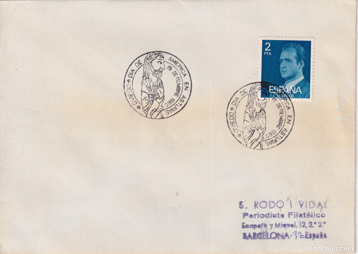 Sellos: S.P.D.C. D&Iacute;A DE AM&Eacute;RICA EN ASTURIAS &ndash; OVIEDO 19 SEPTIEMBRE 1980