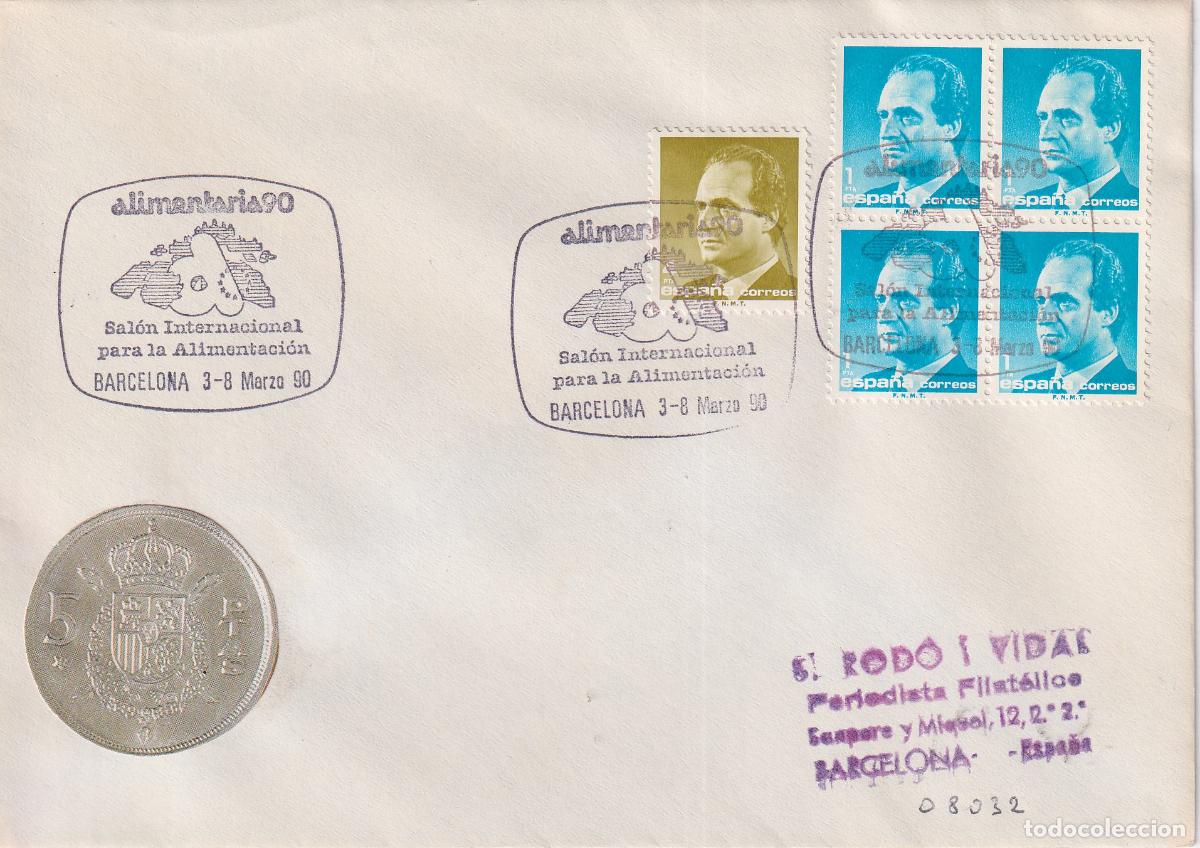 Sellos: S.P.D.C. SALON INTERNACIONAL PARA LA ALIMENTACION &ndash; ALIMENTARIA 90 &ndash; BARCELONA 3&middot;8 MARZO 1990