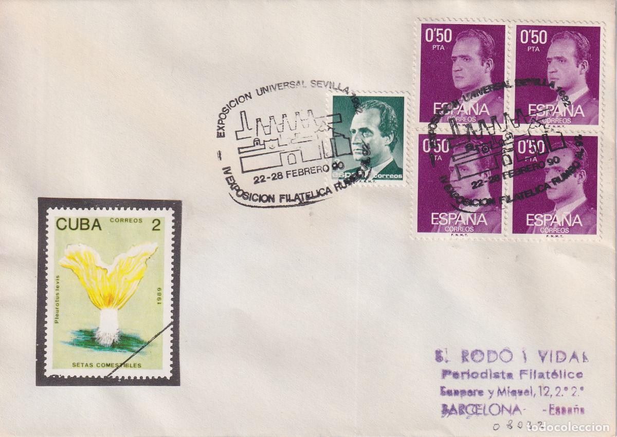 Sellos: S.P.D.C. IV EXPOSICION FILATELICA FILABO &ndash; EXPOSICION UNIVERSAL &ndash; SEVILLA 22&middot;28 FEB. 1990