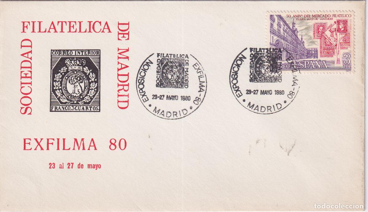 Sellos: S.P.D.C. SOCIEDAD FILATELICA DE MADRID &ndash; EXFILMA 80 &ndash; MADRID 23&middot;27 MAYO 1980