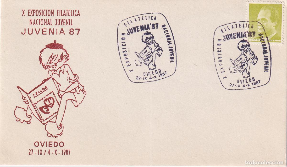 Sellos: S.P.D.C. X EXPOSICI&Oacute;N FILAT&Eacute;LICA NACIONAL JUVENIL &ndash; JUVENIA 87 &ndash; OVIEDO 27-IX / 4-X-1987