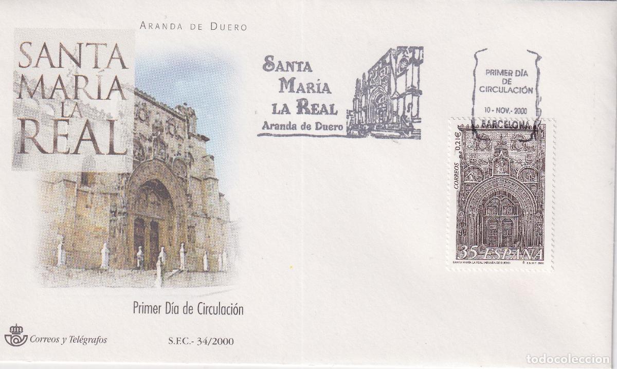 Sellos: S.P.D.C. SANTA MARIA LA REAL &ndash; ARANDA DE DUERO &ndash; S.F.C. 34/2000 &ndash; BARCELONA 10.NOV.2000