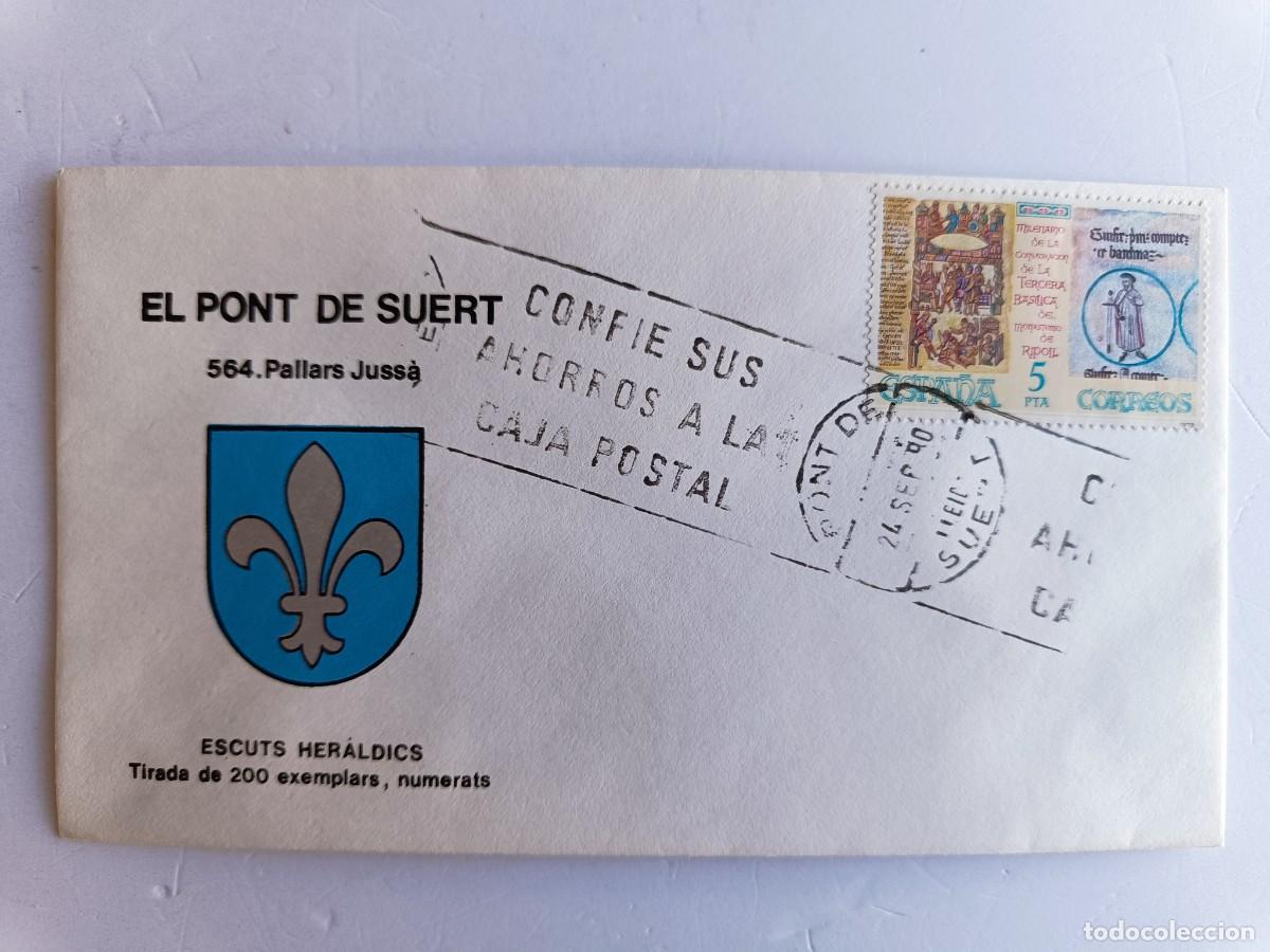 Sellos: MATASELLOS EN SOBRE ILUSTRADO CON ESCUDO DE LA POBLACI&Oacute;N DE EL PONT DE SUERT - PALLARS JUSS&Agrave;