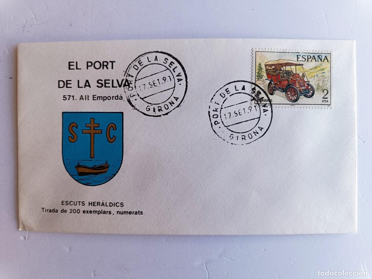 Sellos: MATASELLOS EN SOBRE ILUSTRADO CON ESCUDO DE LA POBLACI&Oacute;N DE EL PORT DE LA SELVA - ALT EMPORD&Agrave; - GIRO