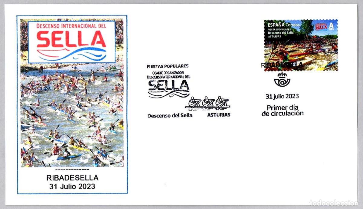 Sellos: Matasellos Primer Dia - DESCENSO INTERNACIONAL DEL SELLA. Ribadesella, Asturias, 2023