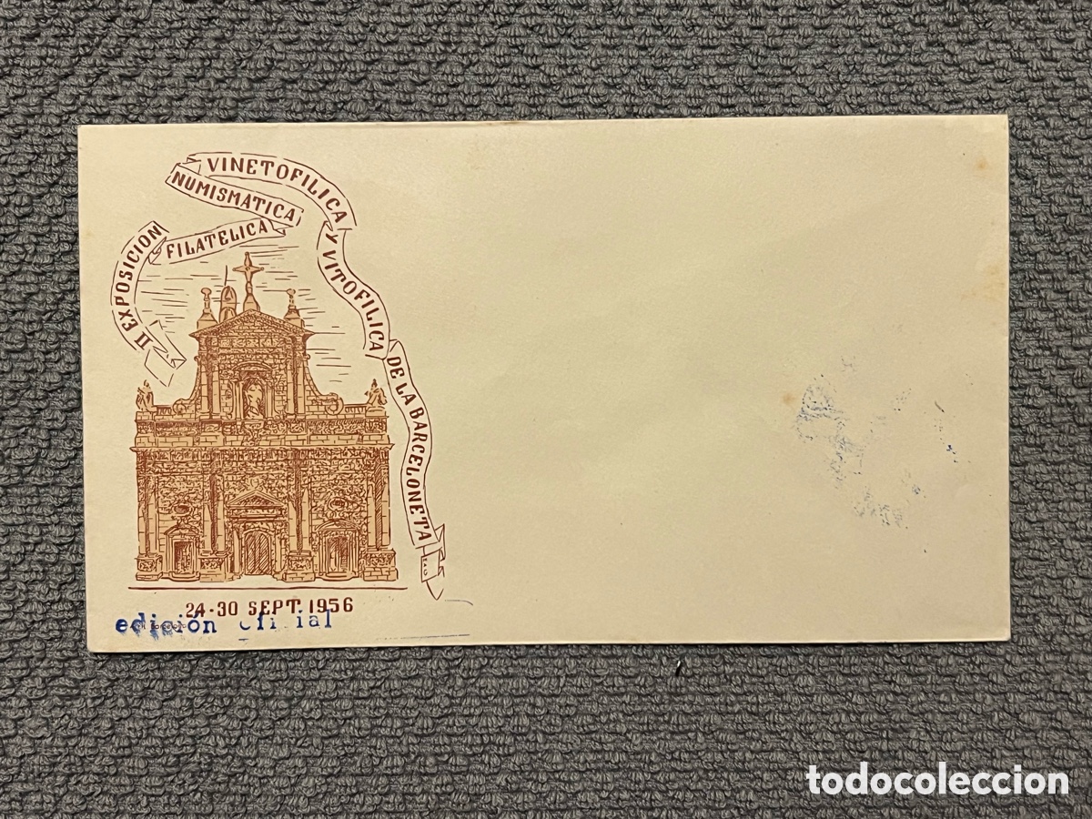 Sellos: 1956 Espa&ntilde;a. Matasello. II Exposici&oacute;n Filat&eacute;lica, Numism&aacute;tica, Vinetofilica y Vitofilica Barceloneta