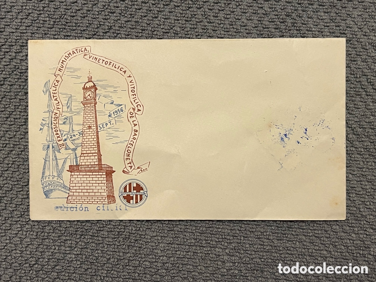 Sellos: 1956 Espa&ntilde;a. Matasello. II Exposici&oacute;n Filat&eacute;lica, Numism&aacute;tica, Vinetofilica y Vitofilica Barceloneta
