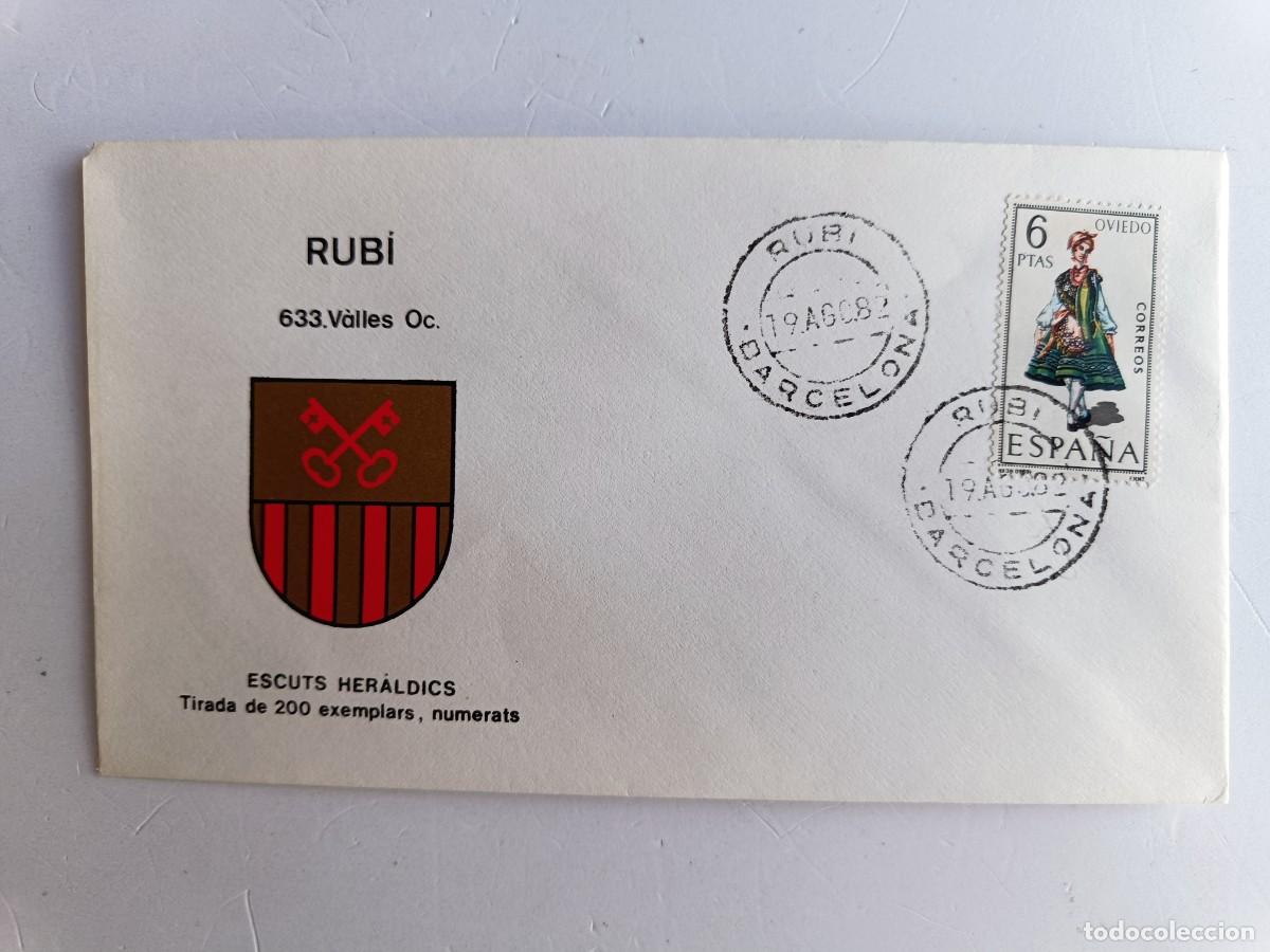 Sellos: MATASELLOS EN SOBRE ILUSTRADO CON ESCUDO DE LA POBLACI&Oacute;N DE RUB&Iacute; - VALLES OCCIDENTAL