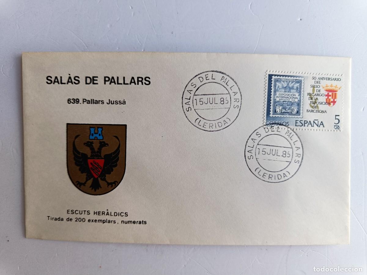 Sellos: MATASELLOS EN SOBRE ILUSTRADO CON ESCUDO DE LA POBLACI&Oacute;N DE SAL&Agrave;S DE PALLARS - PALLARS JUSS&Agrave;