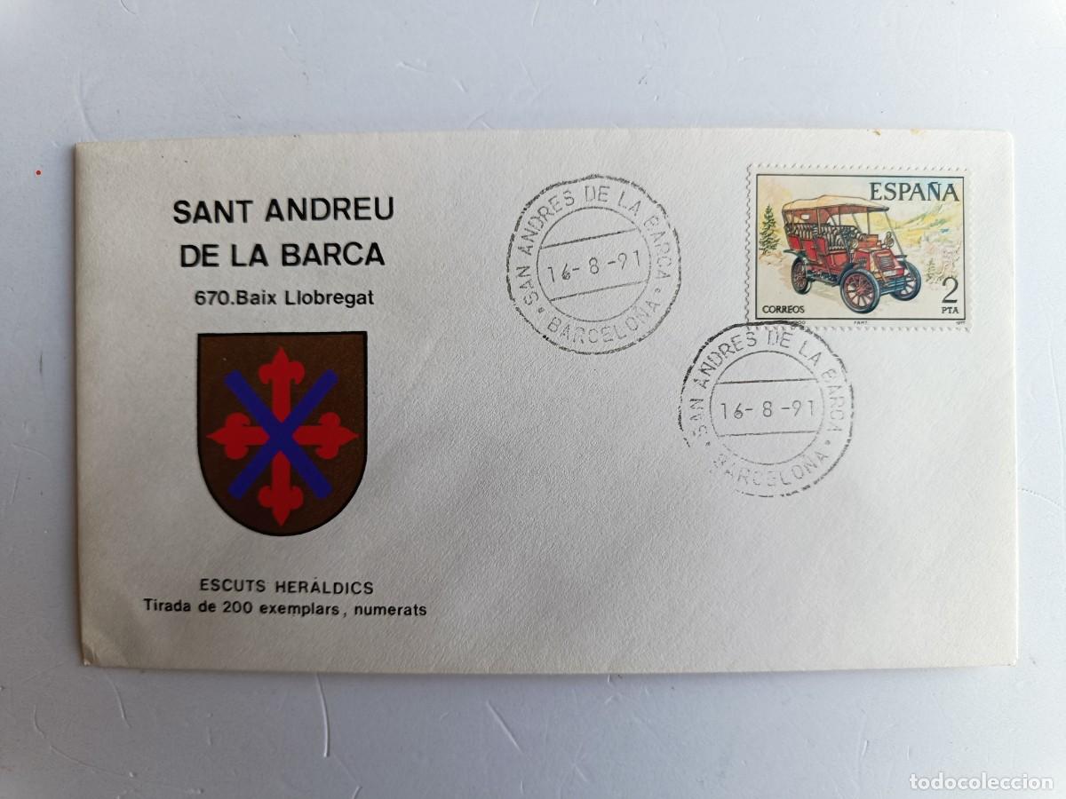 Francobolli: MATASELLOS EN SOBRE ILUSTRADO CON ESCUDO DE LA POBLACI&Oacute;N DE SANT ANDREU DE LA BARCA - BAIX LLOBREGAT