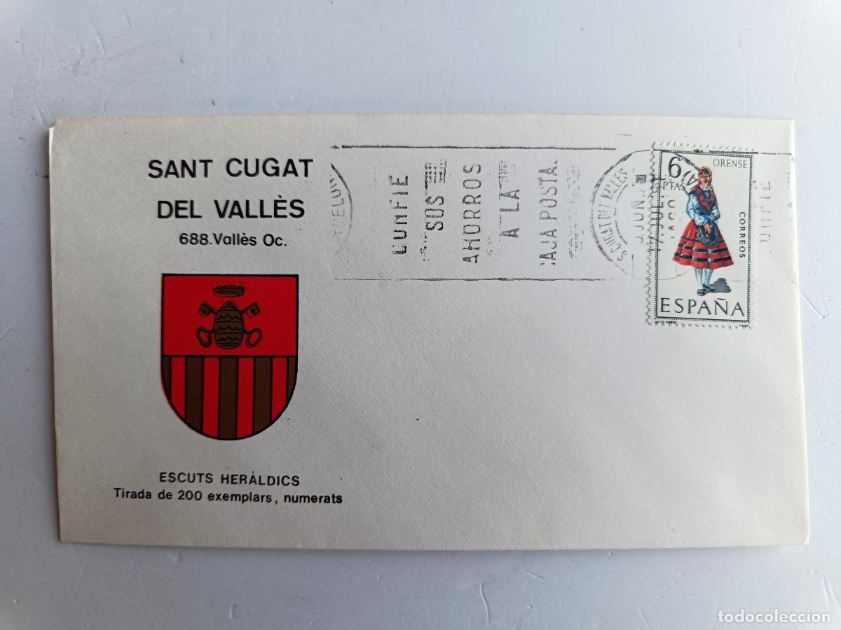 Sellos: MATASELLOS EN SOBRE ILUSTRADO CON ESCUDO DE LA POBLACI&Oacute;N DE SANT CUGAT DEL VALL&Eacute;S - VALL&Eacute;S OCCIDENTA