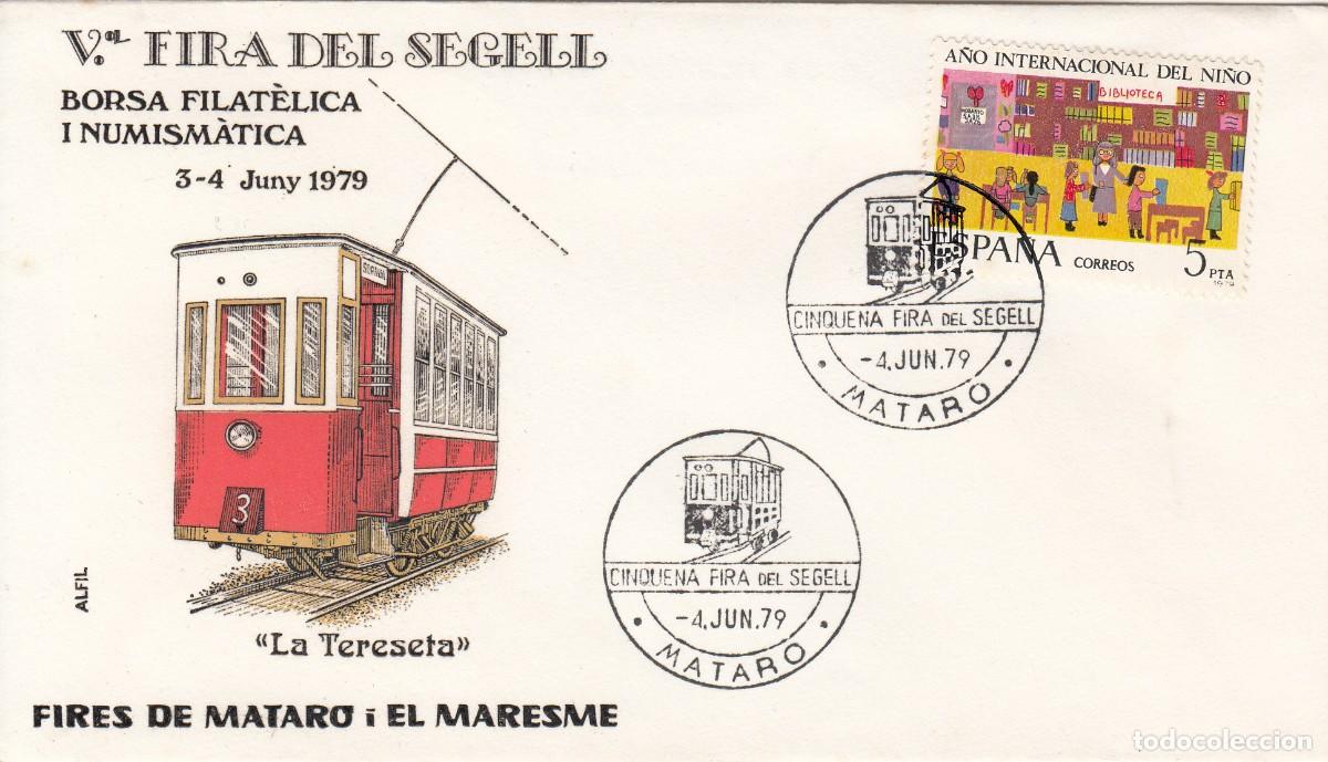 Sellos: MATASELLOS FERROCARRIL - TRENES - V. FIRA DEL SEGELL TRANV&Iacute;A DE MATAR&Oacute; - 1979