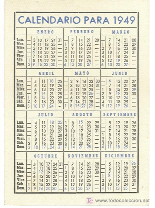 Calendario Español De Seguros Año 1949 Comprar Calendarios Antiguos En Todocoleccion 4867