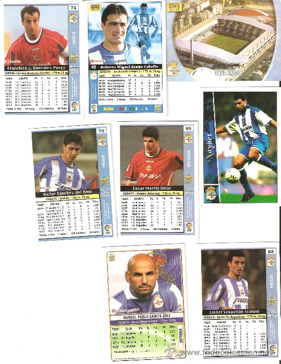 LOTE DE CROMOS DE FUTBOL 8 REAL CLUB DEPORTIVO CRUÑA