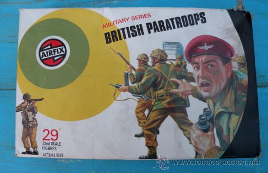 ANTIGUA CAJA ORIGINAL AIRFIX - BRITISH PARATROOPS - 29 FIGURAS - ESCALA 1/32 - CAJA COMPLETA CON LAS
