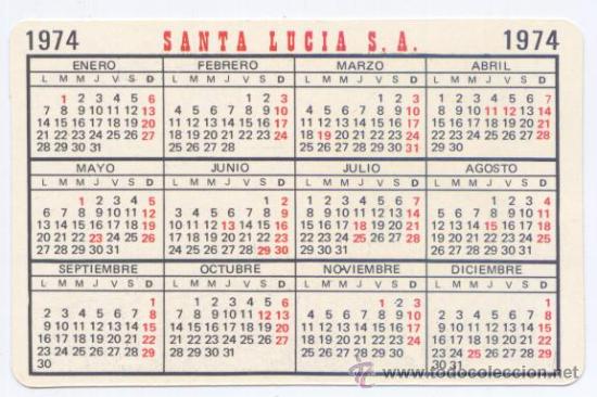 Calendario Seguros Santa Lucia Año 1974 Comprar Calendarios Antiguos En Todocoleccion 4188