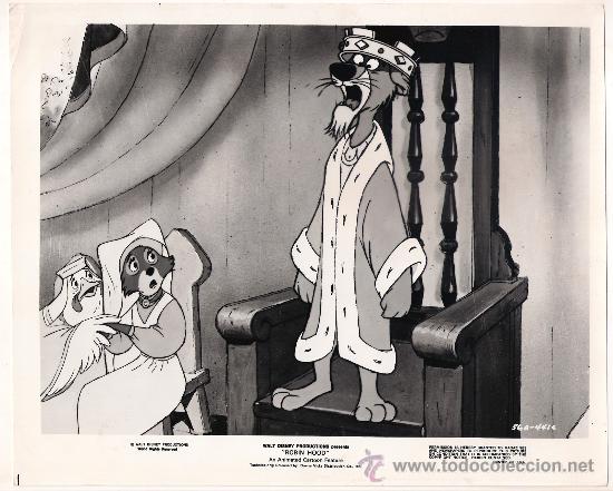 F8390 ROBIN HOOD WALT DISNEY FOTO B/N ORIGINAL AMERICANA 