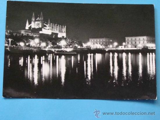 POSTAL DE PALMA DE MALLORCA. AÑOS 30 - 50. LA CATEDRAL DE NOCHE. 1410. 