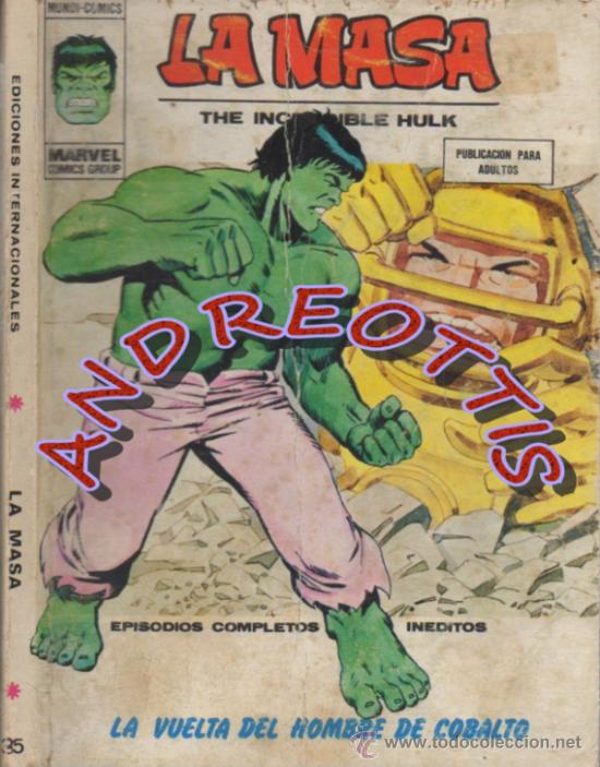 LA MASA (THE INCREDIBLE HULK), VERTICE, V.1 (TACO) N. 35 LA VUELTA DEL HOMBRE DE COBALTO