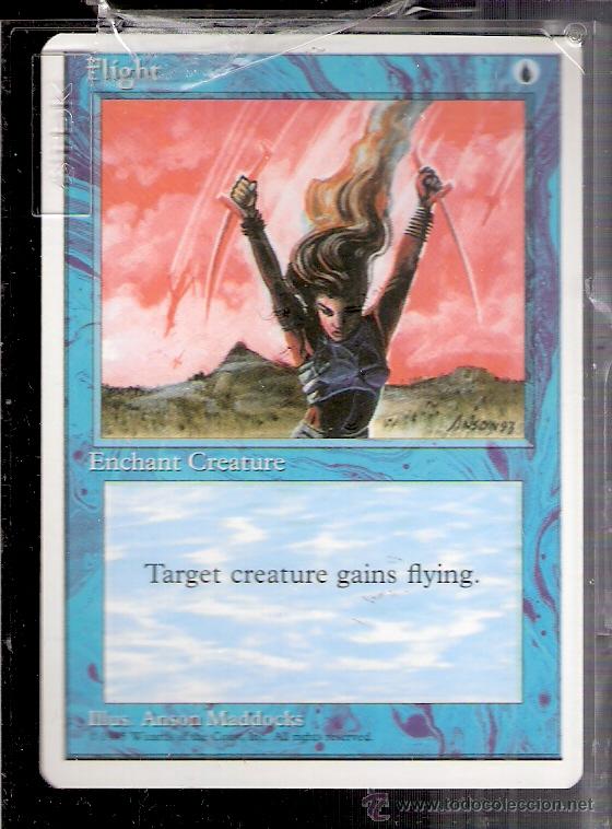 Fligth. Enchant creature. Magic. The Gathering. Deckmaster.