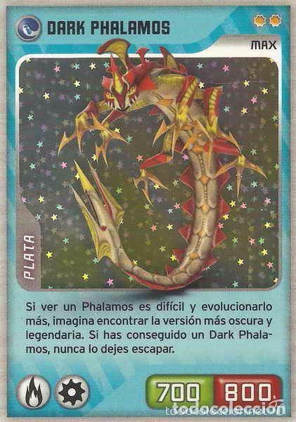 Invizimals, de Panini. Dark Phalamos - Max Plata. Trading card nº 319.
