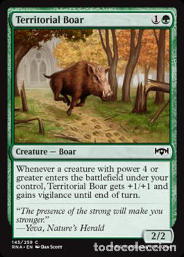 #145/259. TERRITORIAL BOAR (Common) - Ravnica Allegiance - MTG Magic The Gathering | Carta