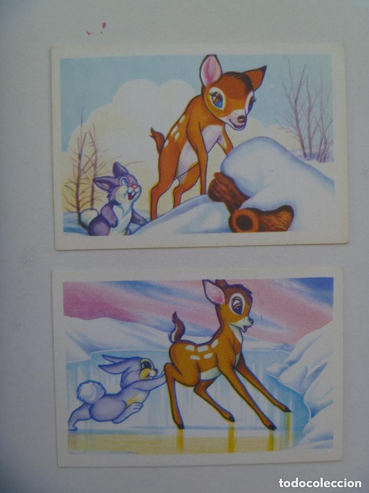 LOTE DE 2 CROMOS DE BAMBI , DE WALT DISNEY . EDITORIAL FHER . 1970