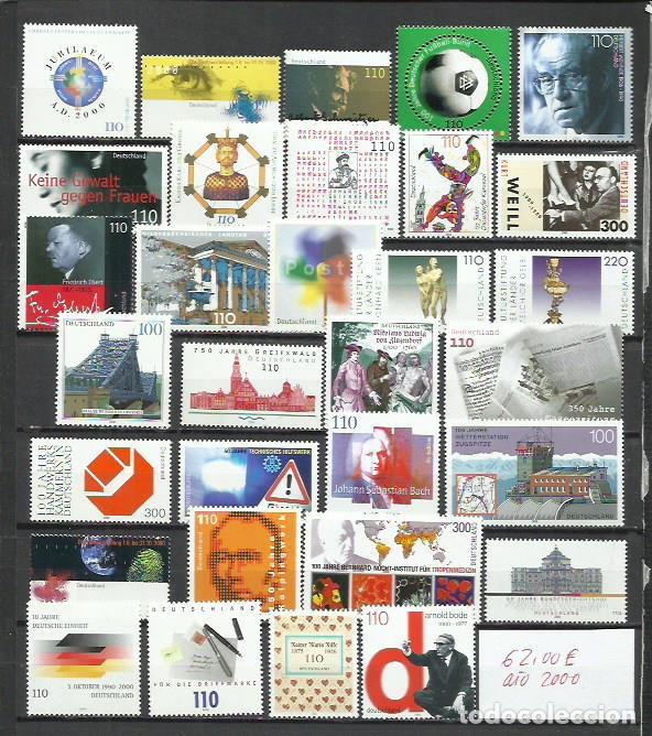 62,00€ LOTE COLECCION SELLOS ALEMANIA FEDERAL SERIES NUEVOS MNH** DE AÑO 2000. LOTE STAMPS GERMANY F
