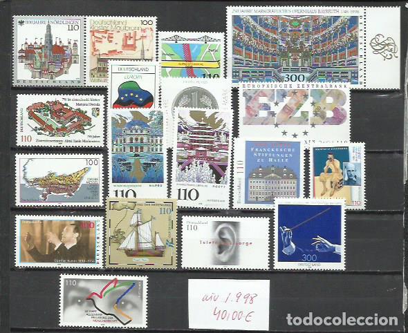 40,00€ LOTE COLECCION SELLOS ALEMANIA 1998 SERIES NUEVOS MNH** STAMPS GERMANY FEDERAL SERIES NEW MN