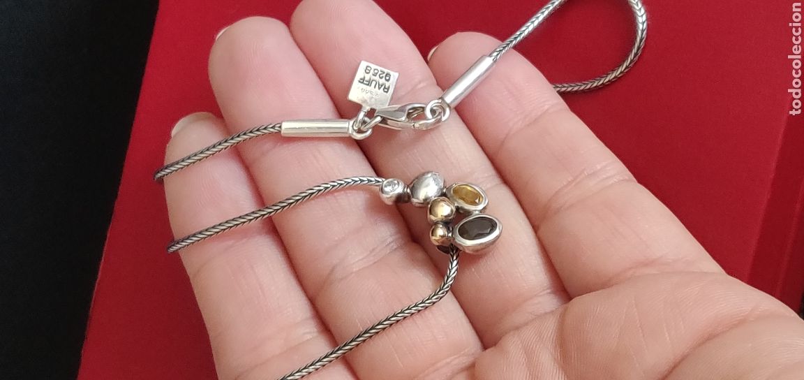 Collar PIA RAUFF de plata 925 S y oro 18kt Citrino, Cuarzo y Circonita , años 90.