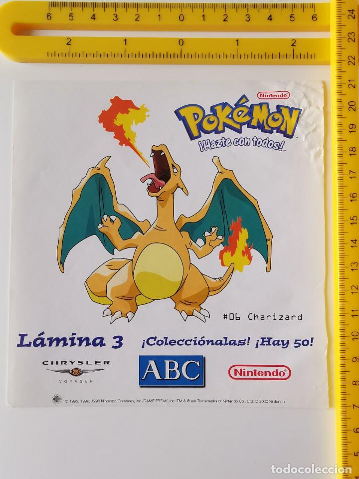 PEGATINA CROMO VIDEOJUEGOS NINTENDO POKEMON EL PERIODICO ABC 3 CHARIZARD