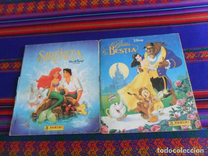 LA BELLA Y LA BESTIA Y LA SIRENITA COMPLETO PANINI 1992 WALT DISNEY REGALO STICK & STACK LA SIRENITA