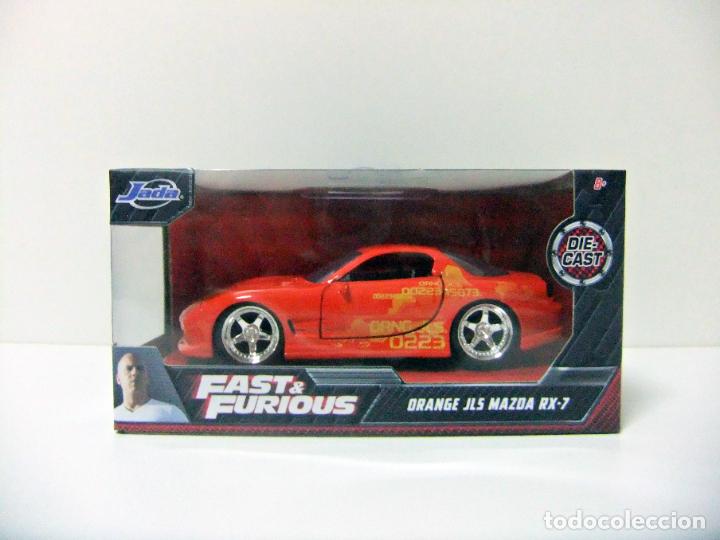ORANGE JLS MAZDA RX-7 FAST & FURIOUS - JADA ESCALA 1:32 COCHE CAR DICKIE TOYS JULIUS 1993 RX7 FD