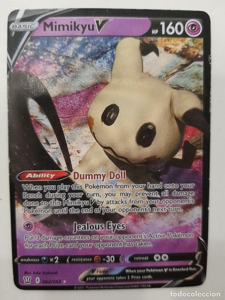 CARTA POKEMON. BASIC. MIMIKYU V. 62/163. MUY RARA. 2021