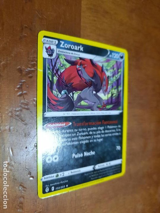 ZOROARK. FASE 1. CIELOS EVOLUTIVOS. TRADING CARD POKEMON TCG. CASTELLANO. BUEN ESTADO